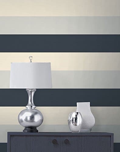 Olivia II Silver Cream and Black Striped Wallpaper 6155