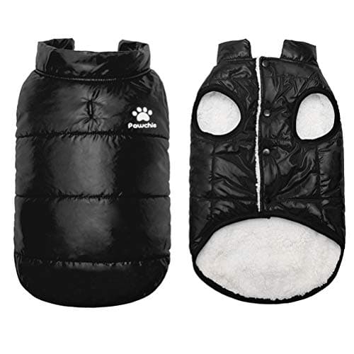 PAWCHIE Dog Winter Clothes for Cats & Small Dogs Soft Down Jackets Windproof Warm Coat for Cats, Puppies in Cold Days, Black