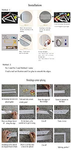 Zhangbl PVC Flexible Moulding Wall Molding Trim Strip Home Decor 7/8 inch (2.2cm) x 115"(293cm) x 1.1cm (Thickness) Furniture Cabinets Windows Wardrobe Wall