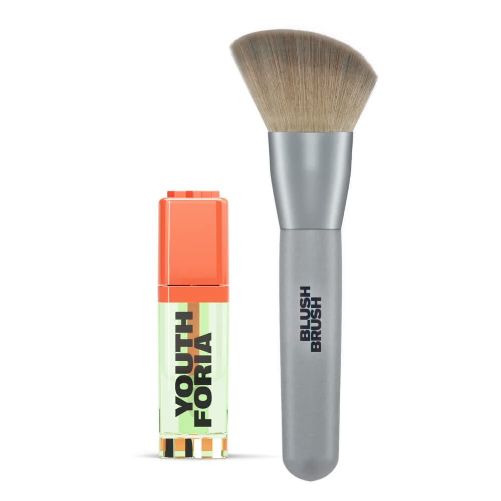 Youthforia BYO Green Color Changing Blush Oil, 6.5 ML Gel Contour Blush, Foundation Makeup Brush, Powder Brush