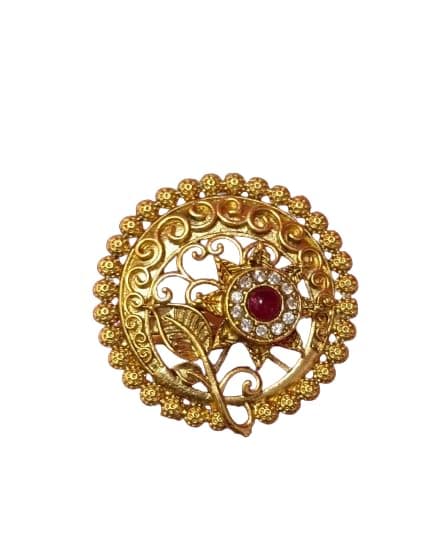GoldPlated Ravishing Indo Western Adjustable Traditional Ring Studded with Kundan and Crystal Stones for Women