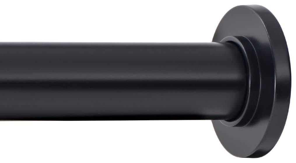 Tension Curtain Rod - Spring Tension Rod for Windows or Shower, 54 to 90 Inch. Black