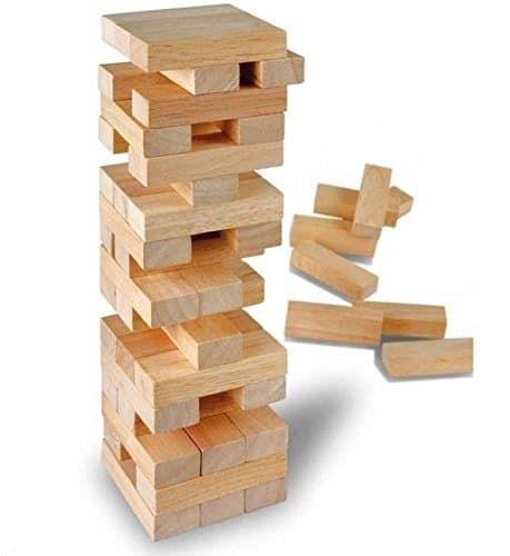 New Wooden Stacking Tumbling Tower Kids Family Traditional Board Game 48pce