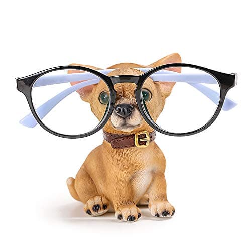 DoDola Resin Dog Eyeglass Holder Display Stand Animal Sunglasses Holder Home Decor, Chihuahua