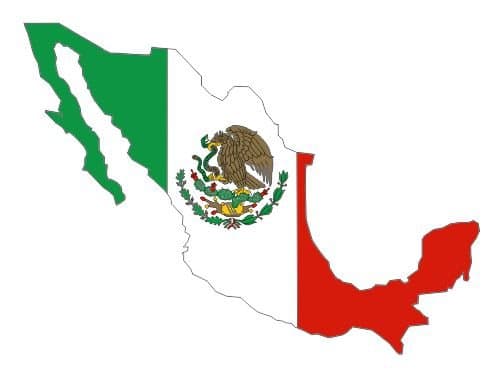 JS Artworks Mexico Country Shape Map Flag Sticker Decal