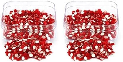 Glamyou Beauty & Fashion Red Color Round Bindi for Ladies (2 Box) (Size 5) Forehead Red Bindis (Bindi)