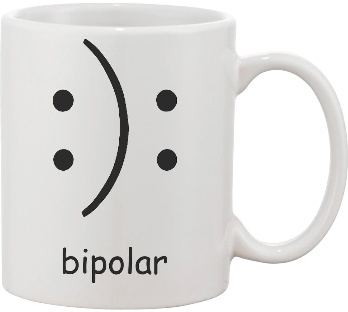 Bipolar Smiley Ceramic Mug White
