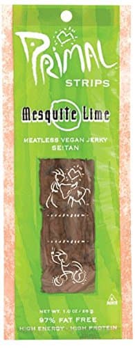 Primal Strips - Meatless Vegan Jerky Seitan Mesquite Lime Flavor - 1 oz. (Pack of 3)