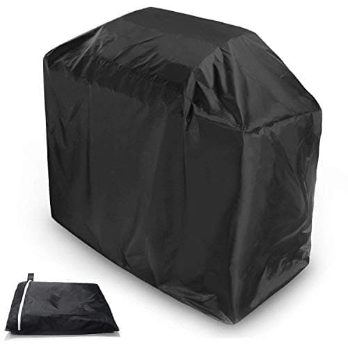 Starlotus BBQ Grill Cover, 58-inch Black Waterproof Weather Resistant Heavy Duty BBQ Gas Grill Cover,Internal Silver Layer and UV Resistant Material, Durable and Convenient (L)