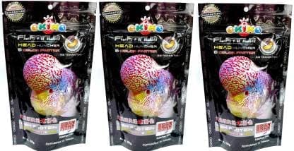 OKIKO Platinum Head Huncher 100g x 3 Pack Flower Horn Fish Food