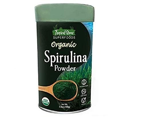 Organic Spirulina Powder 3.5 Oz - Amazing Natural Superfood - Rich in Amino Acids, Vitamins, Minerals - Mix in Drinks, Smoothies, Shakes, Recipes by Tropical Green Organics