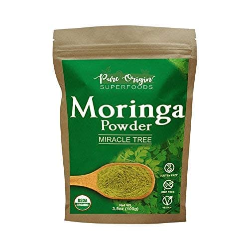 Premium Organic Moringa Leaf Powder. 100% USDA Certified, 3.5 Oz, All Natural Energy Boost, Raw Super food, Multi-Vitamin, No GMO, Gluten Free, Great in Green Drinks, Smoothies
