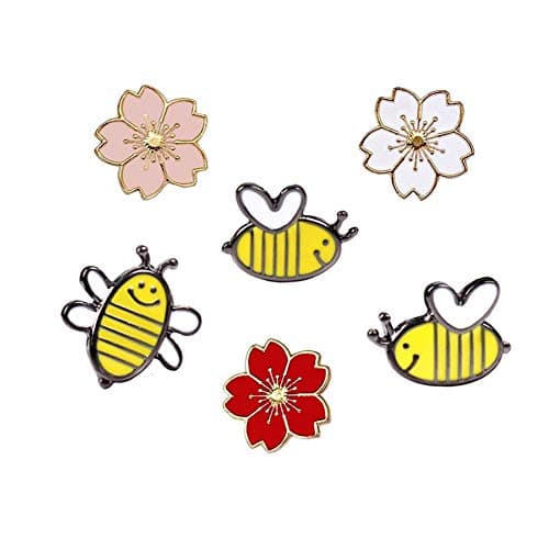 FLYPARTY Cute Enamel Lapel Pin Sets Carton Animal Plant Brooch Pin for Badges for Clothes Bags Backpacks Party Decoration