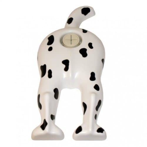 Spotty White with Black Spots Wall Mounted Cloth Dog Bum End Tea Towel Holder Fun Novelty
