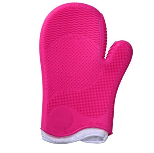 The Best Makeup Brush Cleansing Mitt- Silicone Brush Cleaning Glove- For Face & Eye Brushes-Different Textures For Best Results- Wash-Rinse-Refine Surfaces- Fast & Easy- Gentle Care For Your Brushes