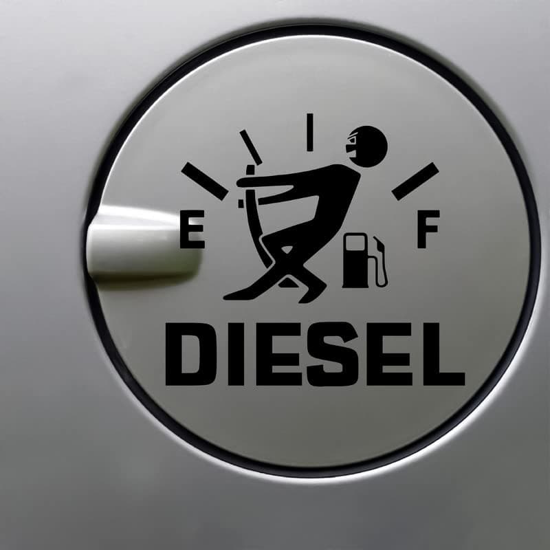 Diesel Car Sticker for Fuel Tank, Waterproof Vinyl Sticker in Black Color, Size - 4 inch | Easy to Stick | Design-Fuel-Diesel_C15