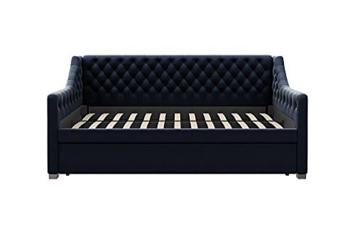 Little Seeds Ambrosia Diamond Tufted Upholstered Design Daybed and Trundle Set, Twin Size Frame, Blue