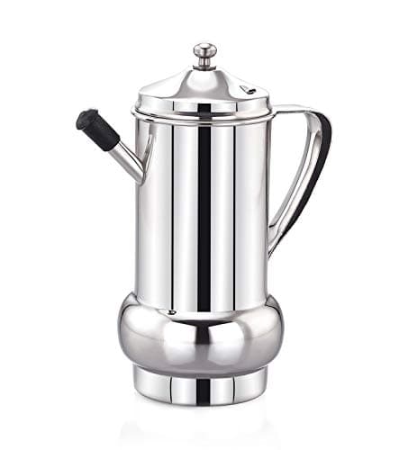 Stainless Steel Olive Oil Dispenser Pot – Leakproof 1L, Oil Pourer, Oil Can & Salad Dressing Storage with Lid for Kitchen, Cooking, Home & Restaurant Use