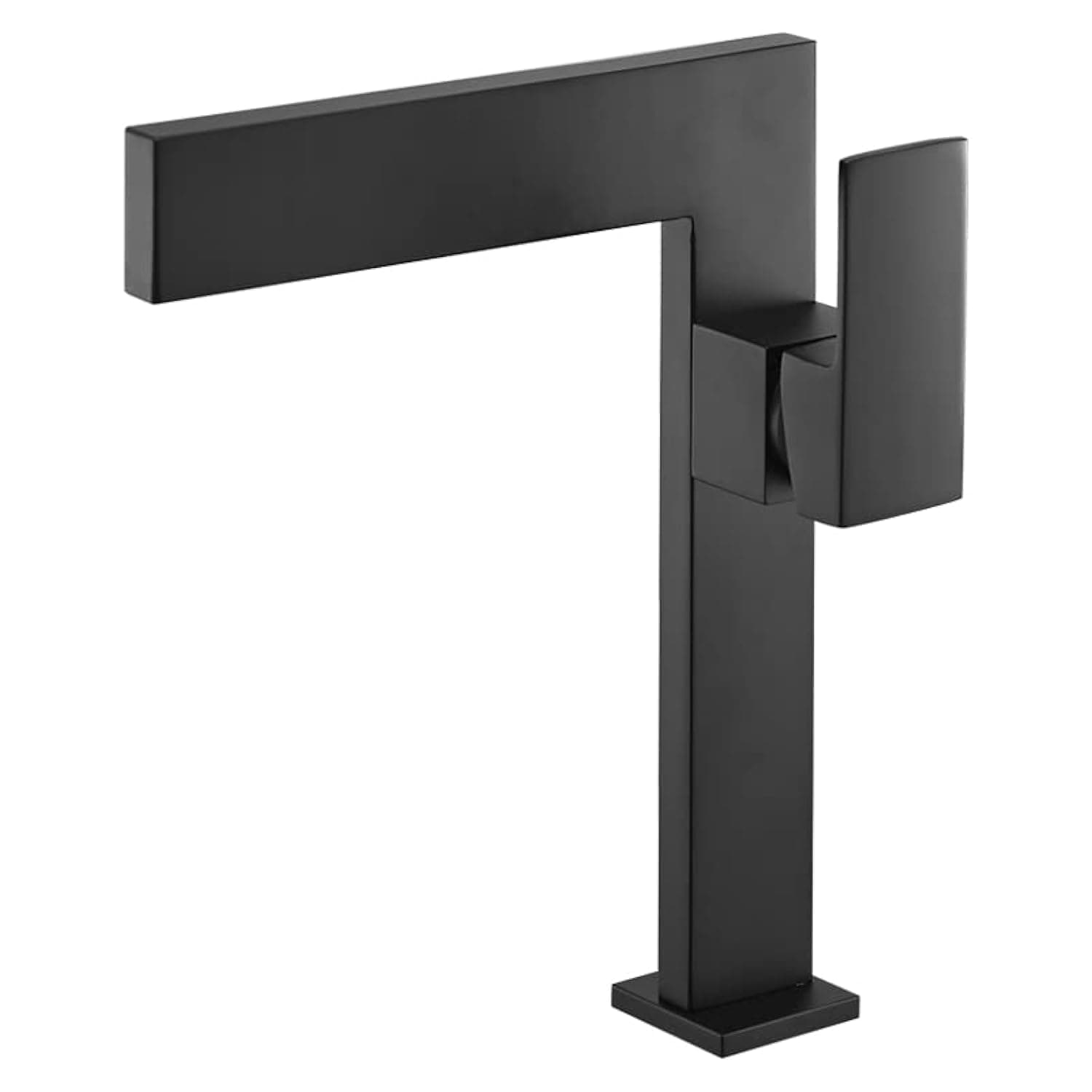 KunMai Matte Black Ultra-Thin Bathroom Vessel Sink Faucet, Single Handle Waterfall Bathroom Faucets, Solid Brass 1-Hole Lavatory Vanity Sink Faucets Taps for Washstands