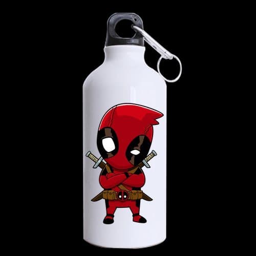 Cool Swords Man Deadpool Creative Custom Design Aluminum Sports Bottle Water Bottles White 13.5 OZ Travel Mug (Two Sides Printed)