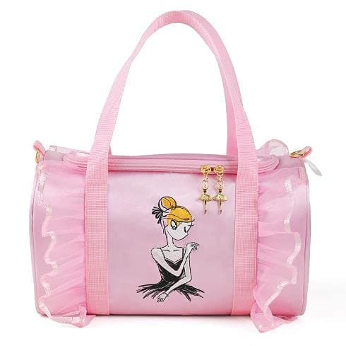 XLXX Ballet Bag for Little Girls Kids Handbag Duffel Crossbody Dance Bag Princess Dance Bag Luggage Bag (Embroidery Dancer)
