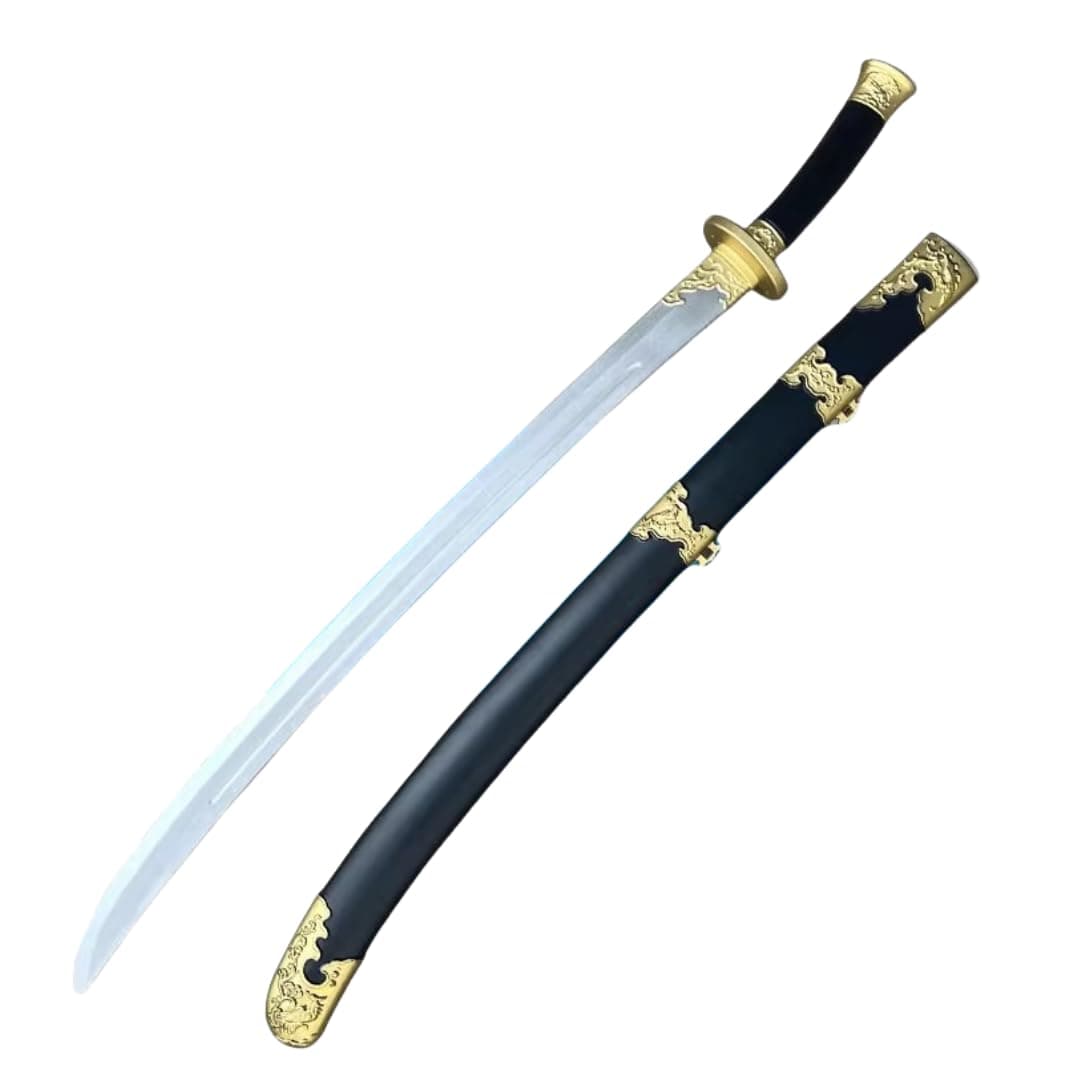 damdos Halloween Prop Cosplay Sword for Brotherhood of Blades, 35" Chinese Golden Dragon Schabbard Knife Ming Dynasty Sword Guardian Weapon Birthday Gifts