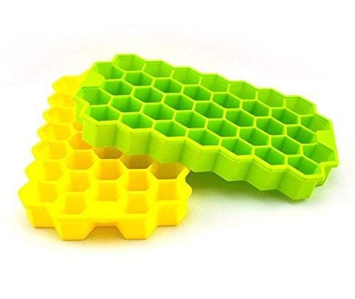 SHERYAGN 37 Cavity Multicolor Flexible Silicon Honeycomb Shape Ice Cube Mould Chocolate Cake Maker Kitchen Baking Tools- Mold with Cover