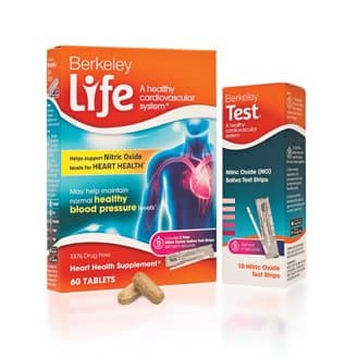 Nitric Oxide Blood Pressure Supplement & Nitric Oxide Test Strip Bundle by Berkeley Life - 60 Tablets & 10 Saliva Test Strips