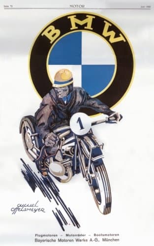 1924 BMW Motorcycle Vintage Bike Poster