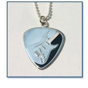 Silver Guitar Pick Necklace