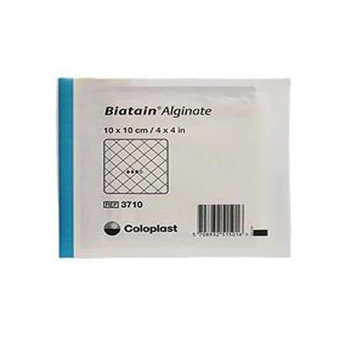 Coloplast 3710 Biatain Alginate Dressing, 10cm x 10cm, Pack of 10