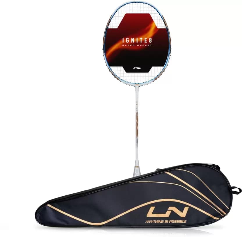Ignite 8 Badminton Racket 5U G6 77 Grams, White Blue