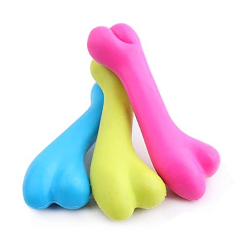 SafeGadgets new rubber bone dog toy; pet chew toys. Safe for any size dog; free from chemicals.