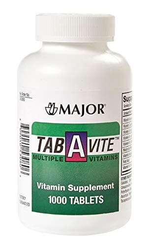 MAJOR TAB-A-Vite Multiple Vitamins TABS ASCORBIC ACID-60 MG Red 1000 Tablets UPC 309040530806