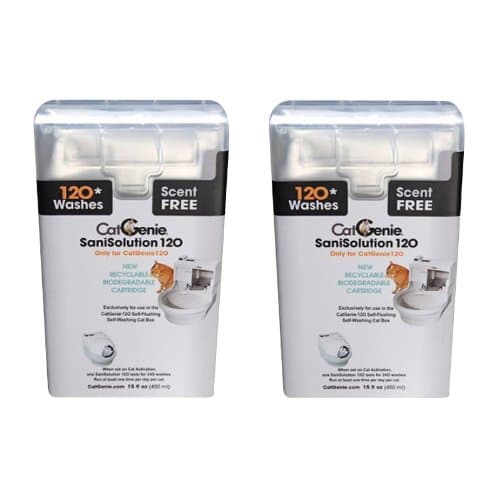 CatGenie 120 SaniSolution Smart Cartridge, Scent Free (2-Pack)