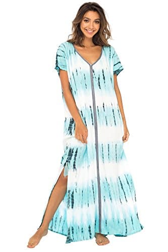 Womens Long Swimsuit Bathing Suit Cover Up Maxi Beach Dress Boho Striped Summer Dress Caftan