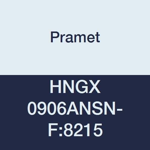 Pramet HNGX 0906ANSN-F:8215 Carbide Multi-Material (K25,H15) Insert for Econ HN Milling Cutter, HNGX 09 Style, PVD, 120 Degree Hexagon, Black (Pack of 10)