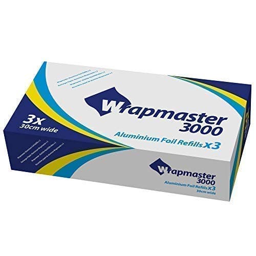 We Can Source It Ltd - Wrapmaster 3000 Aluminium Foil Refill Rolls - 30cm x 90m Wide Dispenser Film - Food-Safe, Heat-Resistant Foil Wrap for Cooking, Baking, Roasting & Catering - Pack of 3