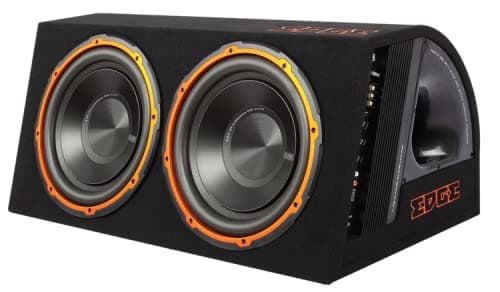 EDGE Subwoofer Enclosure 12 in 1800 W Max Twin Active Car Audio Bass Box EDB12TA_8050