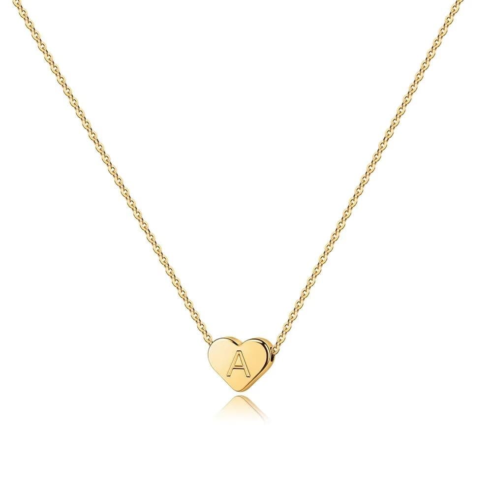 Mothers Day Gifts for Mom Wife - Dainty 14K Gold Plated Heart Initial A-Z Pendant Letter Heart Necklace Birthday Mothers Day Gifts for Women Girls