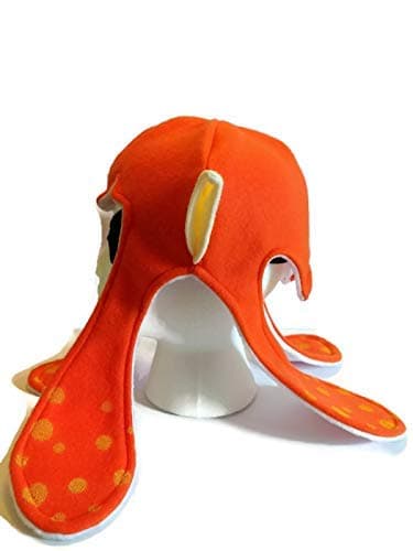 Inkling Squid Girl Hat with Eye mask Included. Orange