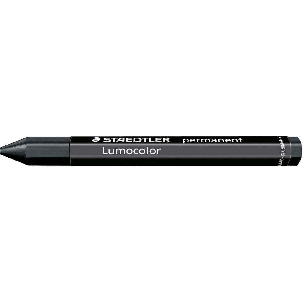 STAEDTLER 236-9 Lumocolor Permanent Omnigraph Smudge-Proof Universal Marking Crayon - Black (Pack of 12)