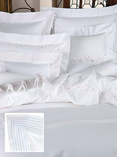 Orsini, Luxury Bedding Sheet Sets, Queen, 100% Egyptian Cotton Sateen (1 Flat, 1 Fitted, 2 Std. Shams) (Blue)