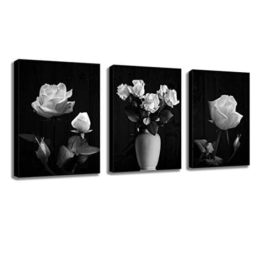 Sala De Estar Dormitorio Art Deco Pared Negro Gris Blanco Rose Lienzo Pared Artista Residencia Gris Decorativo Gris Arte De La Pared Accesorios De Ba?o Canvas Printed Home Decoration Ready to Hang