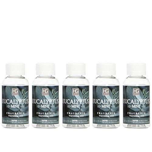 Premium Premium Eucalyptus Mint Highly Scented Warming Oils for Aromatherapy Meditation, Yoga, Spa Highly Scented Fragrance Oils for Home 55 ml Bottles Pack of 5