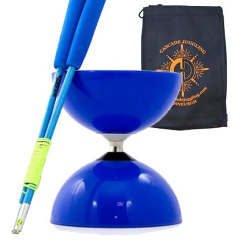 Juggle Dream and Cascade Juggling Blue Big Top - Jumbo Bearing Diabolos Set, Blue Superglass Diablo Sticks, Diabolo string & Bag (Blue)