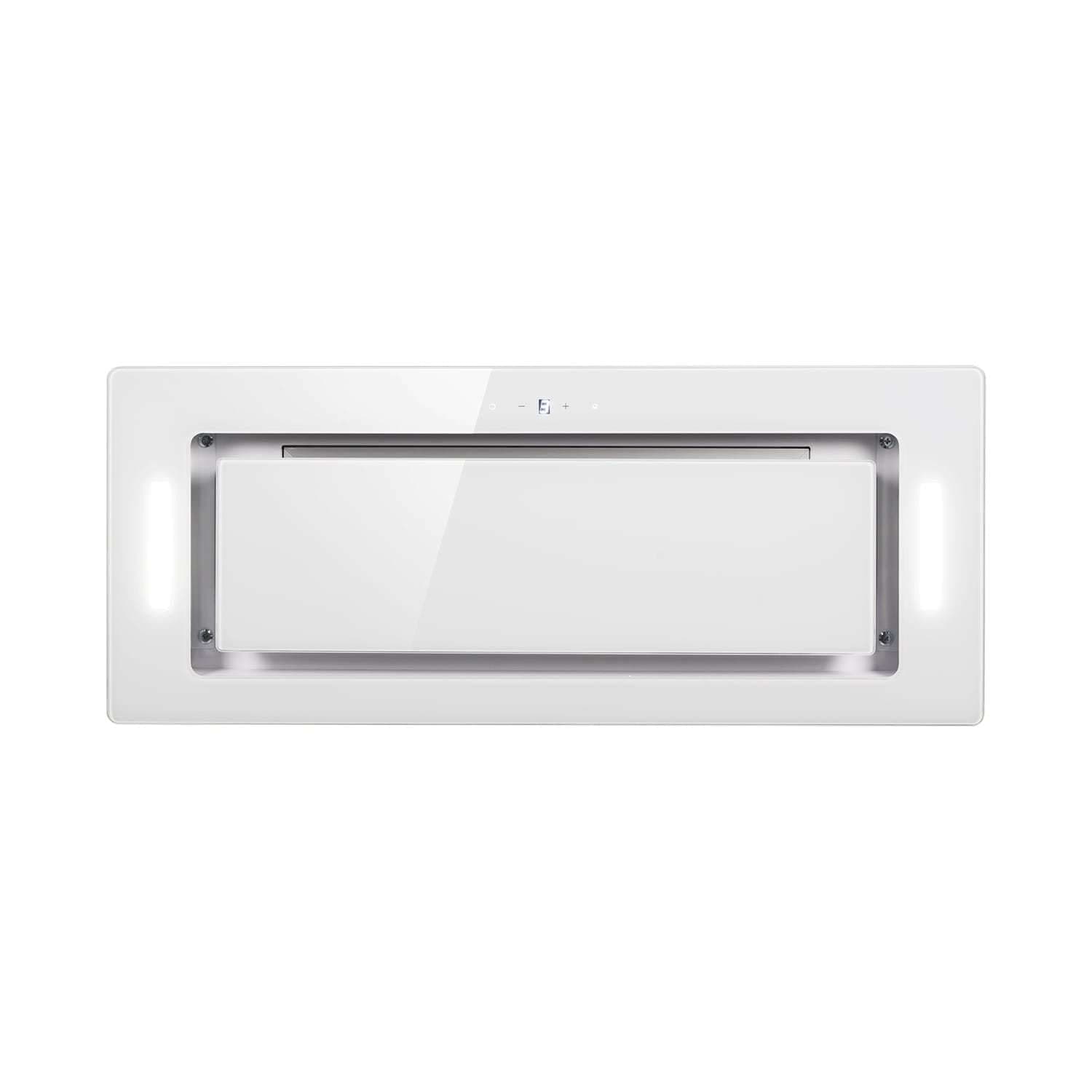 electriQ 72cm White Glass Canopy Cooker Hood Kitchen Extractor Fan- 5 Year Warranty