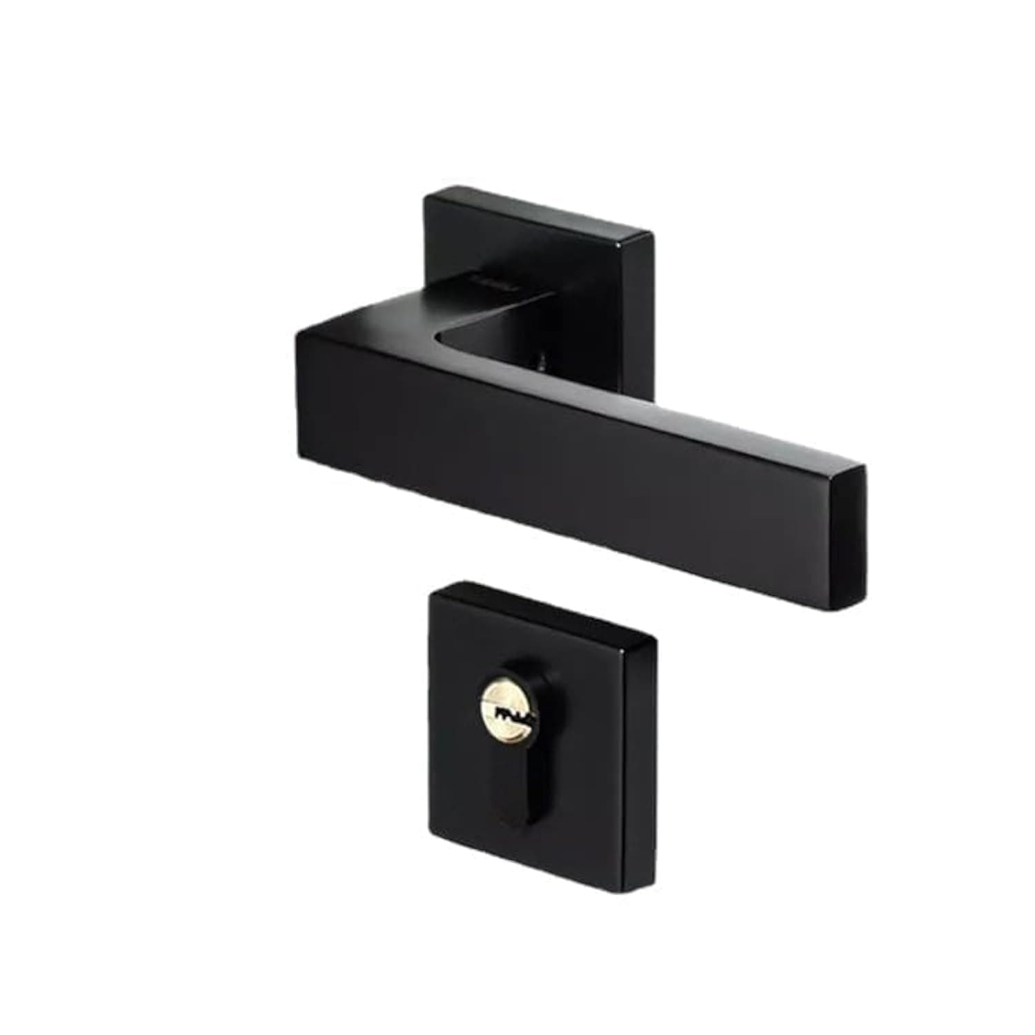 Square Interior Door Handle Sets for 35-50mm with Lock Accessories, Black