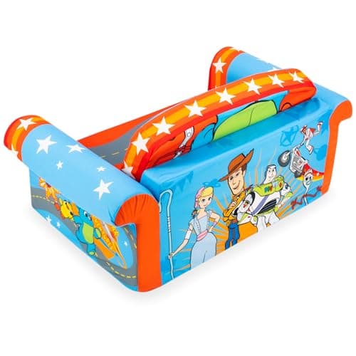 Marshmallow Furniture 2-in-1 Flip Open Foam Couch Bed Sleeper Sofa Kid's Furniture for Ages 18 Months and Up, Toy Story