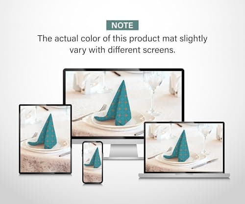 Ruvanti Cotton Napkins Set of 12, 100% Soft & Absorbent, 18x18 Inches - Perfect for Parties, Weddings & More